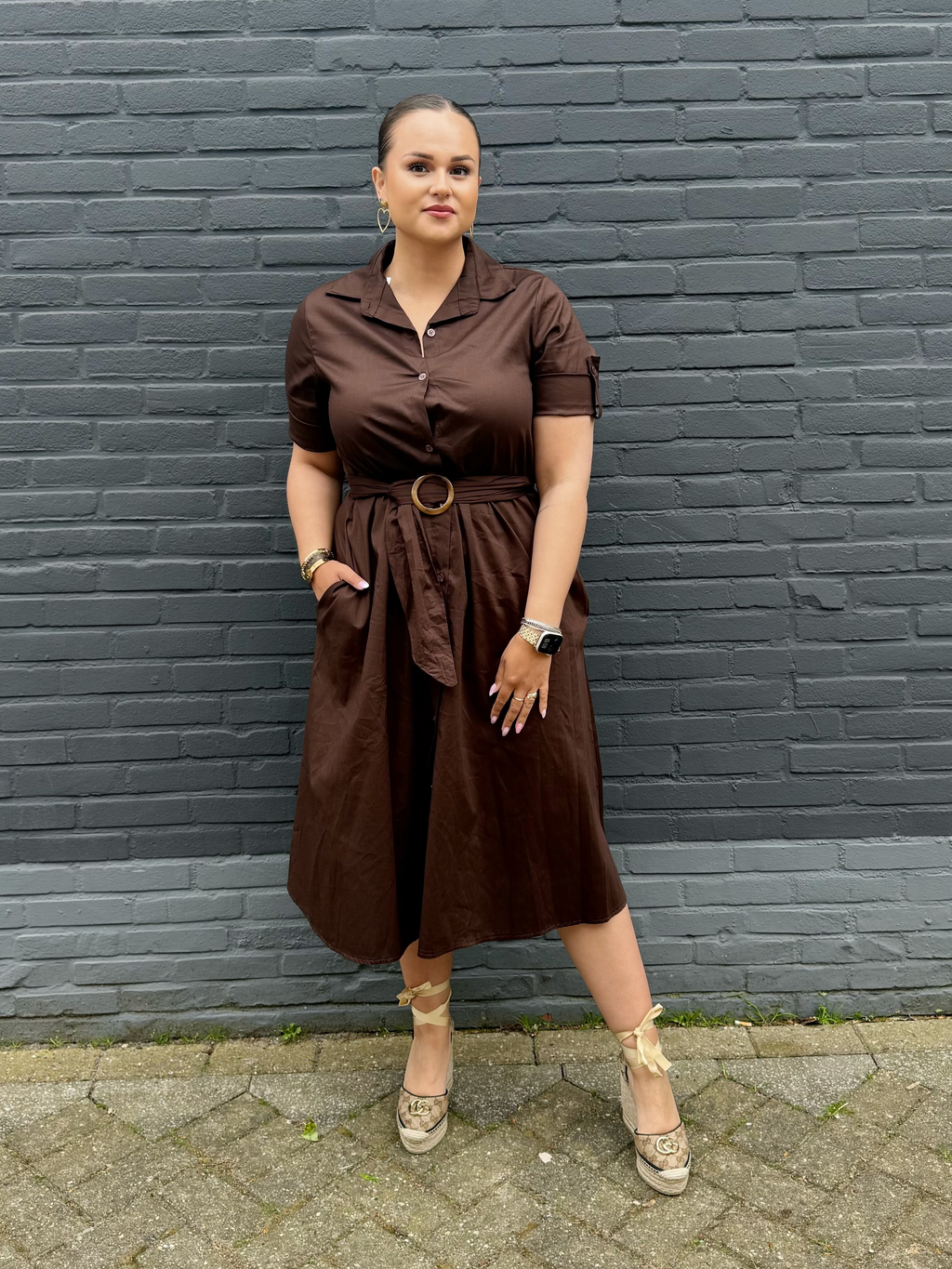 Jurk Florine bruin