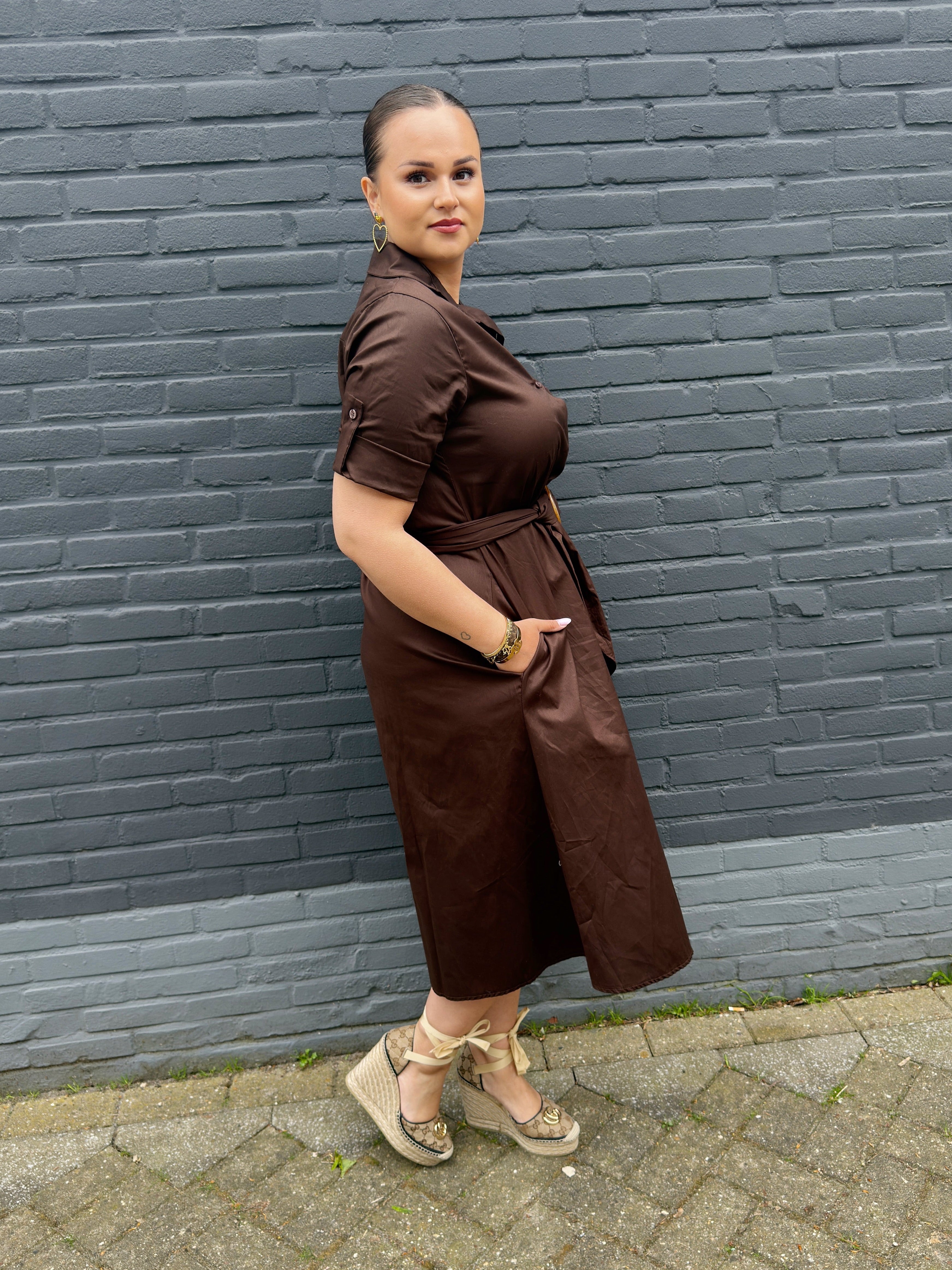 Jurk Florine bruin