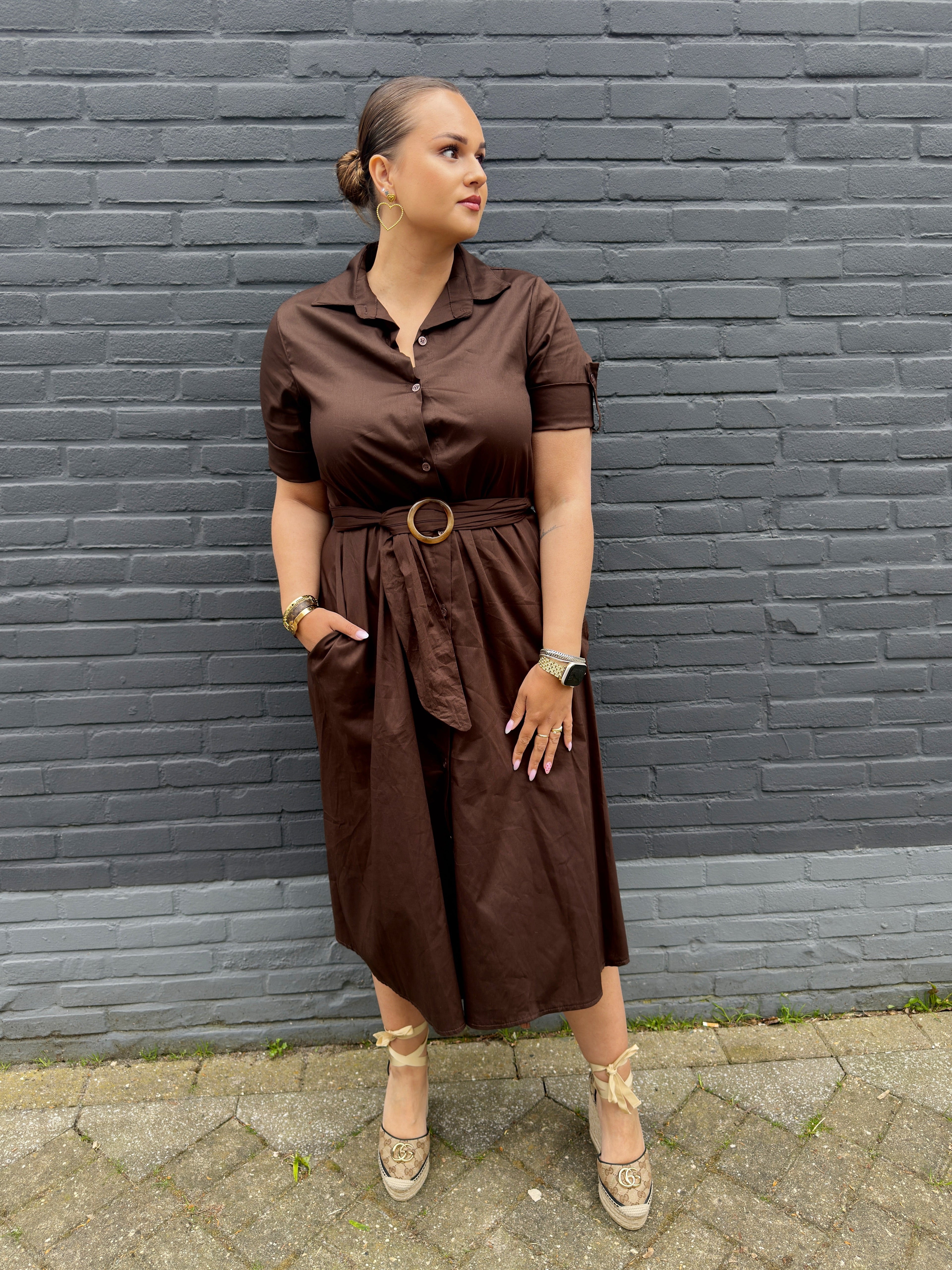 Jurk Florine bruin