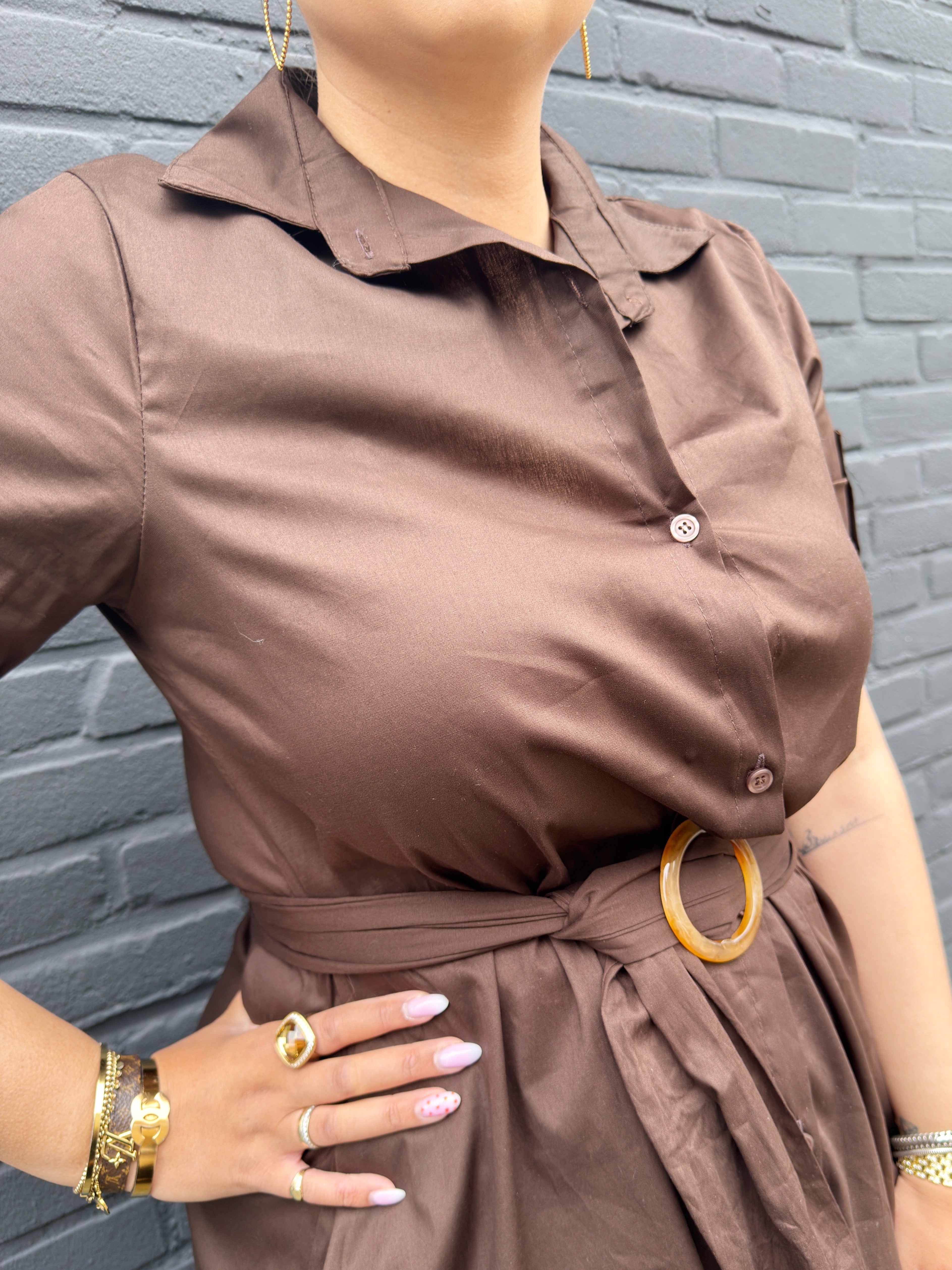 Jurk Florine bruin